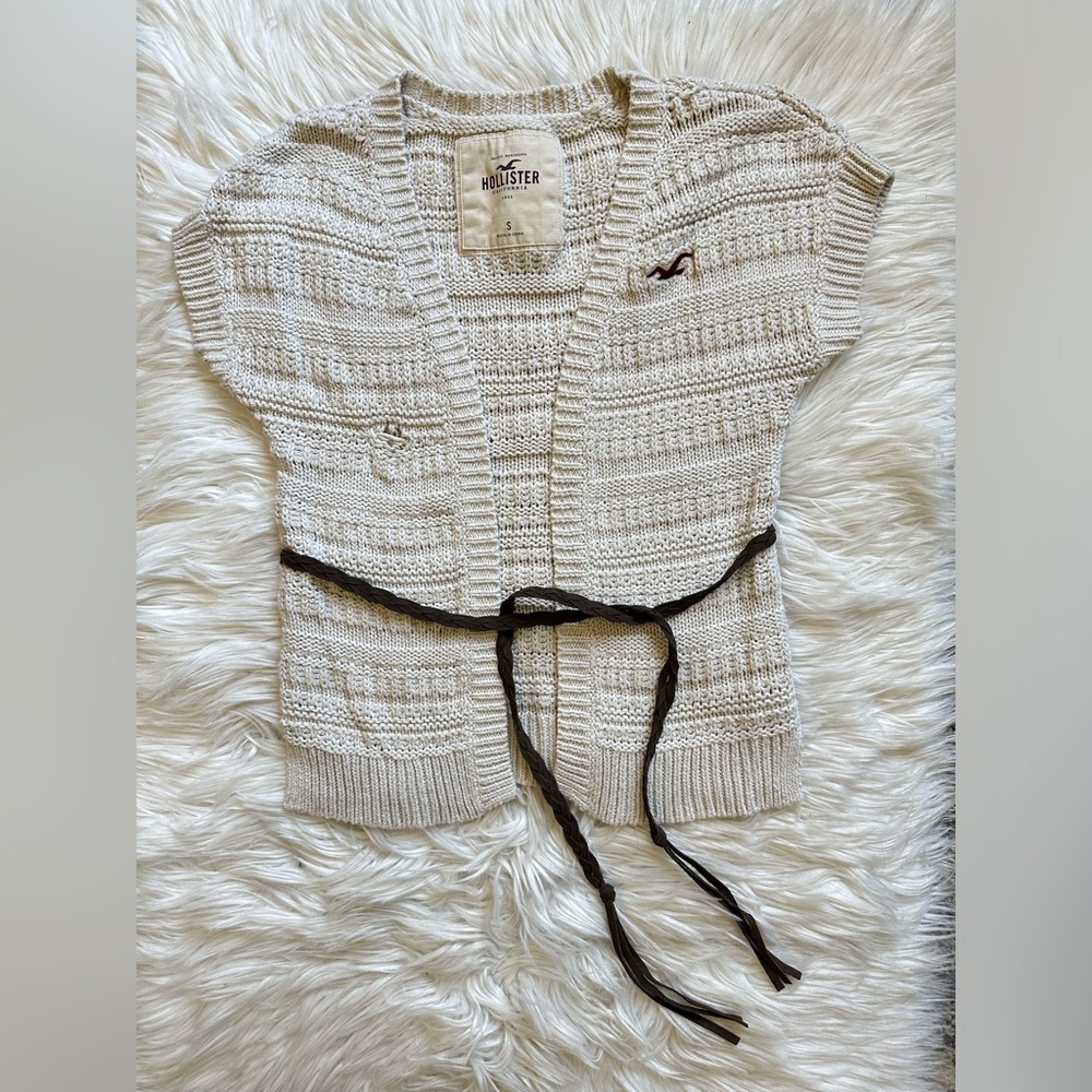 Hollister Cream Cardigan Sweater